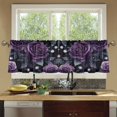 thumbnail image 4 of Yayeee Kitchen Curtains Tier Set of 2 Light Filtering 57"x24" Over Sink Window Panels, Roses and Pearls, 4 of 7