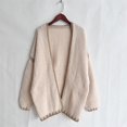 thumbnail image 4 of MPWEGNP Cardigan Tricoté Col en V Automne et Hiver Style Universitaire Ample Beige m, 4 of 7
