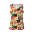 thumbnail image 3 of Picia Cute Cartoon Cat Pattern Women's Workout Tank Top,Breathable Activewear,Slim Fit Athletic Top,Versatile Workout Moisture-wicking top-Small, 3 of 9
