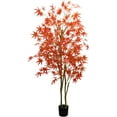 thumbnail image 1 of 6ft Artificial Maple Tree, Large Faux Tree Soft Silk Autumn Maple Decorative Plant with Plastic Pot for Party Home Living Room Decoration Thanksgiving Harvest, 1 of 6