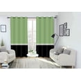 thumbnail image 3 of Dark Sea Green Black Window Curtains Panel 63 inches Long Farmhouse Drapes for Bedroom Living Room Blackout Curtains 2 Panels Darkening Treatment with Grommet Set of Dark Sea Green Black, 3 of 5
