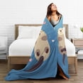 thumbnail image 5 of Otter Pattern Throw Blanket Cute Hand-Holding Artwork, Artistic and Playful Home Decor 60x50, 5 of 6