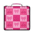 DIXRUYEE Zipper Binder File Keeper Documents Organized-Love Cherry Grid ...