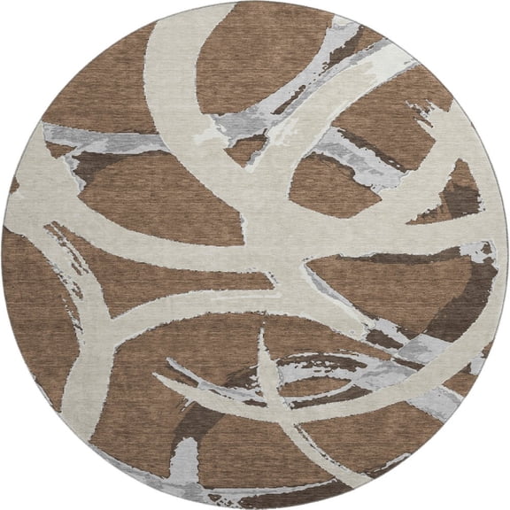 Dalyn Rugs Premium Machine Washable Mayfield AMF1022 Brown 8' x 8' Round Rug