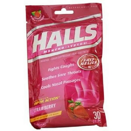 Product Of Halls, Strawberry - Bag, Count 1 - Cough Drops / Grab Varieties &