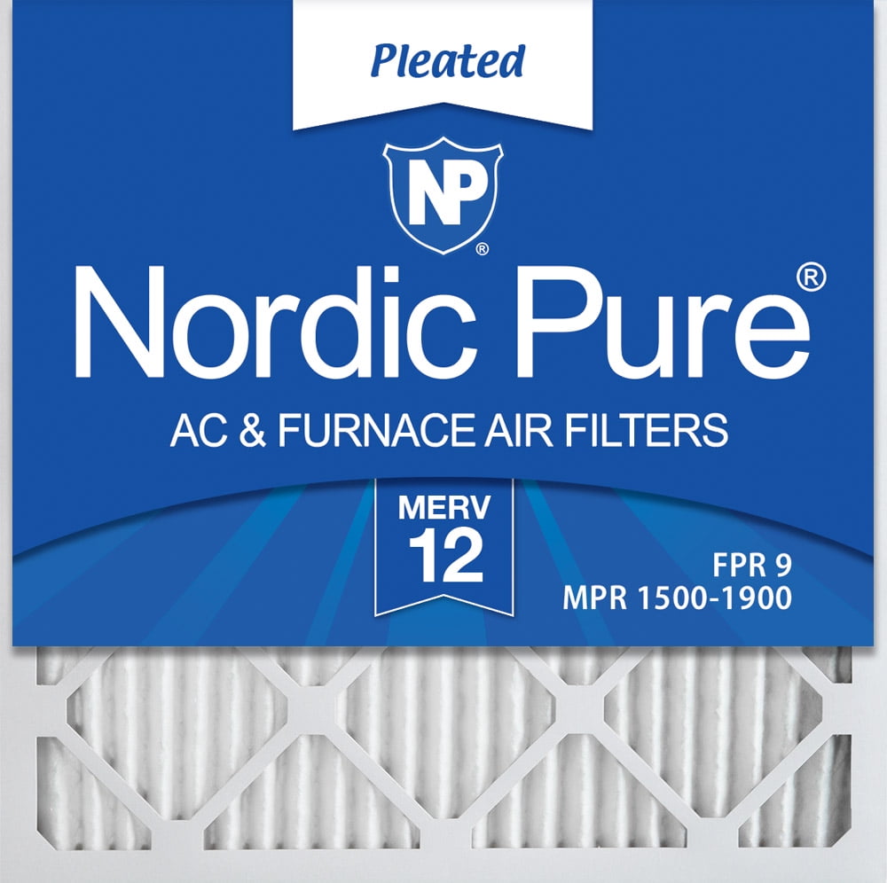 23_3/8x23_3/8 Nordic Pure 24x24x1 MERV 10 Pleated AC Furnace Air Filters 3 Pack 