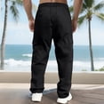 thumbnail image 7 of Men's Cargo Slacks Drawstring Elastic Waist Outdoor Hiking Trousers Relaxed Fit Straight Leg Pull on Sweatpants, 7 of 7