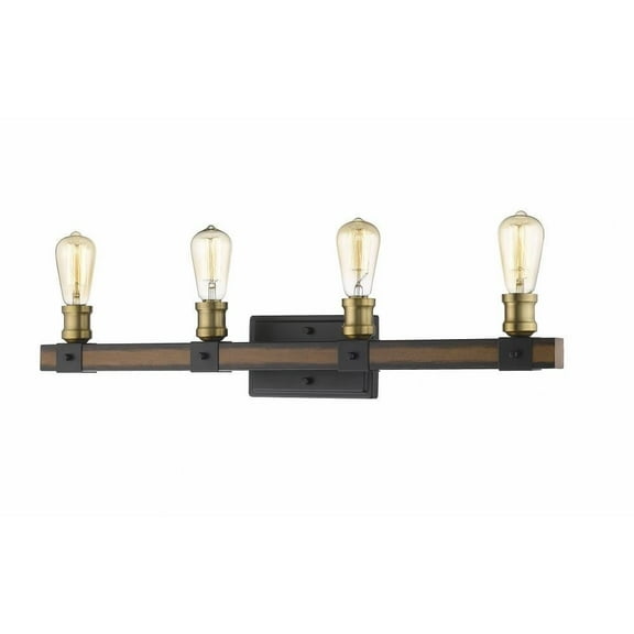 4 Light Vanity Light Fixture in Restoration Style 30 inches Wide By 9.75 inches High-Rustic Mahogany Finish Bailey Street Home 372-Bel-3173643