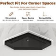 thumbnail image 5 of SUNRINX 36" x 36" Neo-Angle Corner Shower Base, Acrylic Single Threshold Pan in Black, 5 of 10