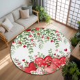 thumbnail image 2 of Valentine's Day Washable Area Rug&nbsp;6 ft Watercolor Red Pink Love Heart Roses Floral Leaf Soft Round&nbsp;Rugs for Living Room, Non Slip Carpet for Bedroom&nbsp;Entryway Dining Room, 2 of 9