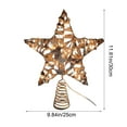 thumbnail image 2 of Christmas Tree Topper Star Large Gold Wrought Iron 3D Five-Pointed Star with 20 LED Lights for Xmas Tree Decoration Holiday Ornament, 2 of 6