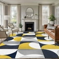 thumbnail image 2 of Yellow Black Washable Area Rug 5x7 Nordic Retro Medieval Geometric Abstract Low-Profile Large Area Rugs with Non Slip Backing Indoor Floor Carpet for Entrance Living Room Bedroom Home Office, 2 of 9