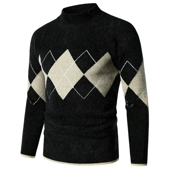 ZKCCNUK Stand Collar Fashi Pullover Lg Sleeve Sweater Half High Collar Sweater