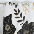 thumbnail image 2 of Black Flower Flower Blackout Curtains For Bedroom/Living Room,2 Panels Sets Window Curtain,Gold Black Floral Thermal Insulated Printed Curtains With Grommet 42"W x 96"L (Pack of 2), 2 of 6