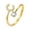 Gold-C, variant on 18K Gold Plated Stainless Steel Cubic Zirconia Initial Letter Q Open Adjustable Ring for Women, Personalized Jewelry Gift for Her