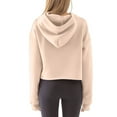 thumbnail image 4 of RYRJJ Women's Casual Cropped Hoodie Lightweight Long Sleeves Drawstring Sweatshirts Cute Pullover Loose Workout Crop Tops(Khaki,L), 4 of 5