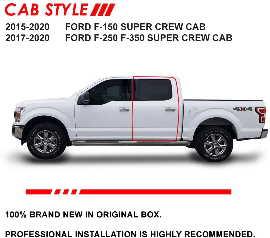 DNA Motoring 5" Black Side Step Nerf Bars Running Boards for 2015-2020 Ford F150-F350 Super Crew Cab