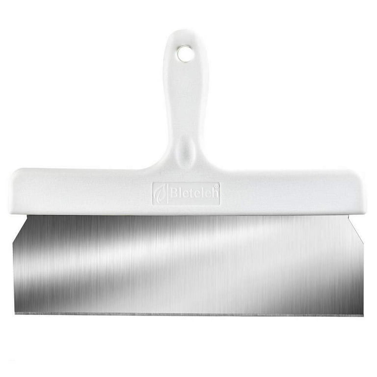Bleteleh Jumbo Heavy Duty Commercial Dough Cutter/Bench Scraper 12-inch Stainless  Steel Blade with White Polypropylene Handle 