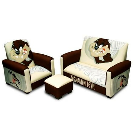 Warner Brothers TAZ Tasmanian Devil Toddler Sofa, Chair and Ottoman Set