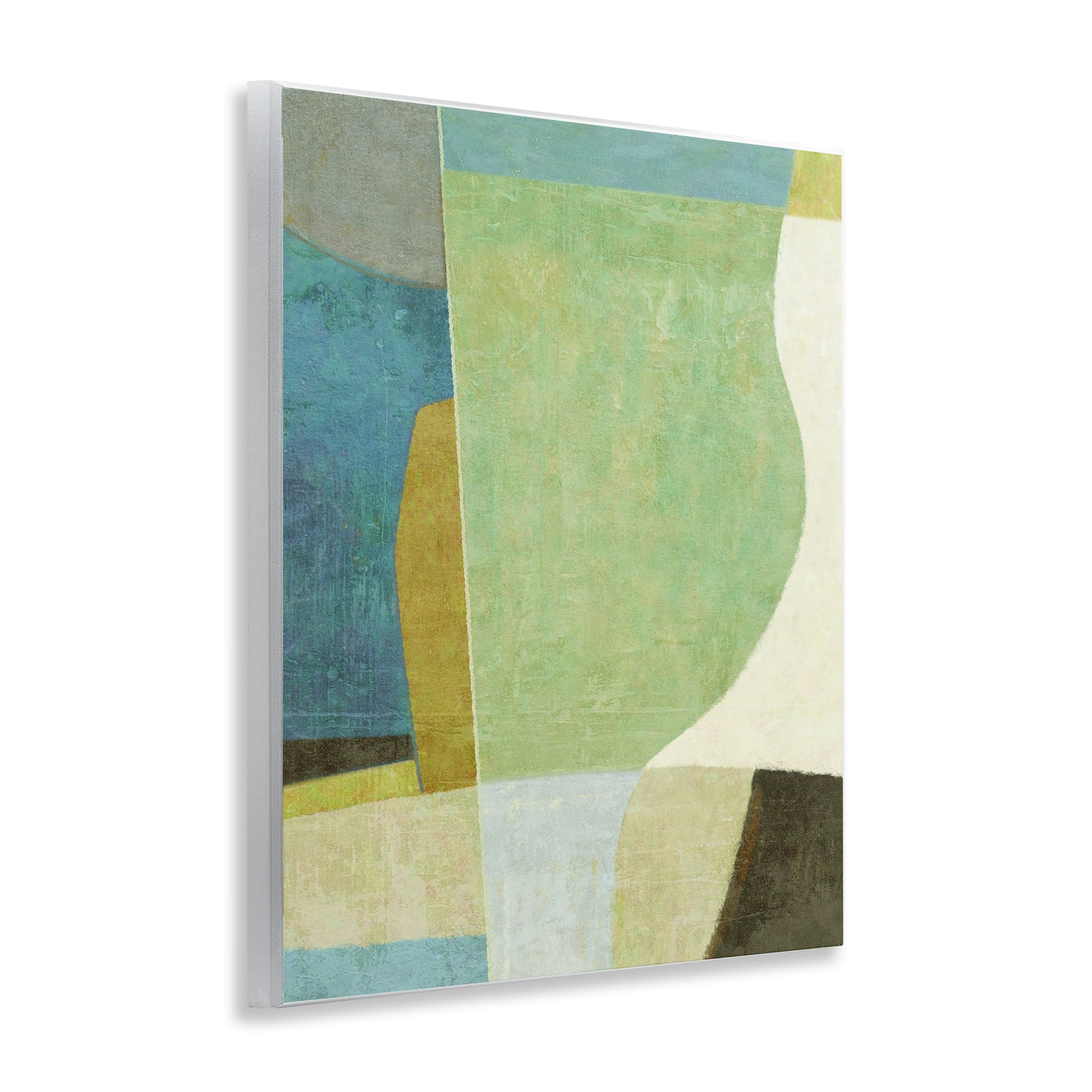 Stupell Industries Green Geometric Collage Abstract Painting Unframed Art Print Wall Art, 11 x 14