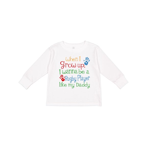 Inktastic Rugby Player Like Daddy Boys or Girls Long Sleeve Toddler T-Shirt