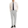 thumbnail image 2 of INSPIRE CHIC Polka Dots Dress Pants for Men's Big and Tall Flat Front Printed Trousers 38 White, 2 of 4