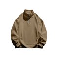 thumbnail image 3 of UKAP Chandails en Molleton pour Hommes Col Rond Chandail Molletonné Décontracté Hiver Camel S, 3 of 4