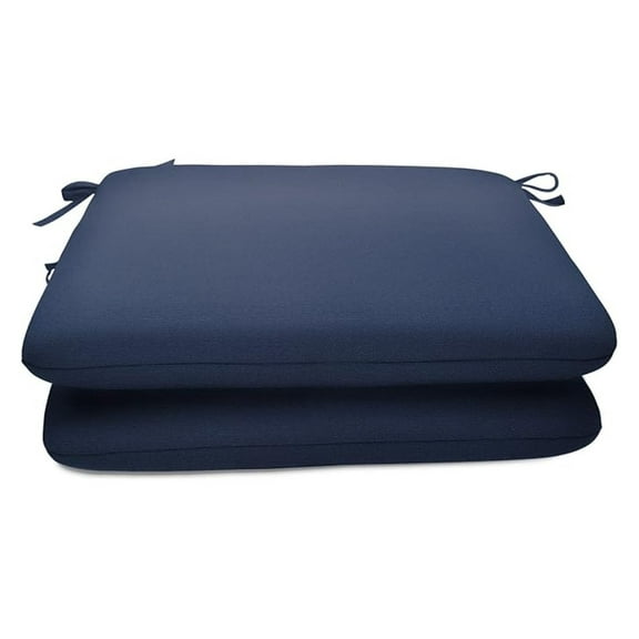 Sunbrella Patio Cushions 2-Pack - 18x18x2.5 Navy Outdoor Seat Cushions - Waterproof, Fade Resistant, UV Protection - Made in USA for Patio Furniture