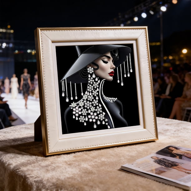Elegant Lady DIY Rhinestone Art KitGraceful Female Figure PatternHigh-Quality Canvas Shiny Diamonds FullPartial Drill For Home Wall