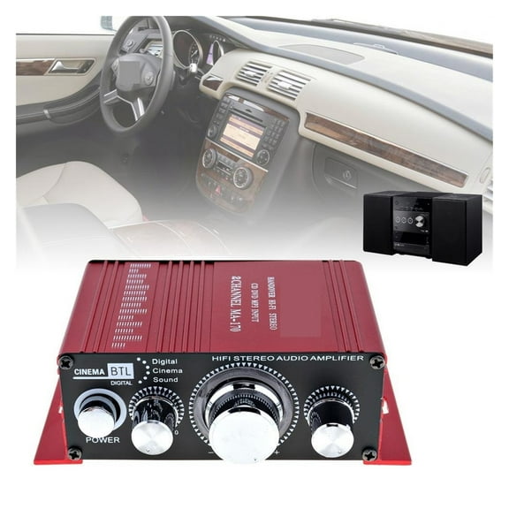 Car Stereo Amplifier Mini 2CH Channel Hi-Fi Stereo Amplifier Booster DVD CD MP3 Input For Car Motorcycle Home Vehicle