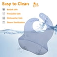 thumbnail image 6 of Benoxine Silicone Baby Bibs, Adjustable, Reusable, Durable, Waterproof, BPA-Free,Portable, 3-Pack, 6 of 7