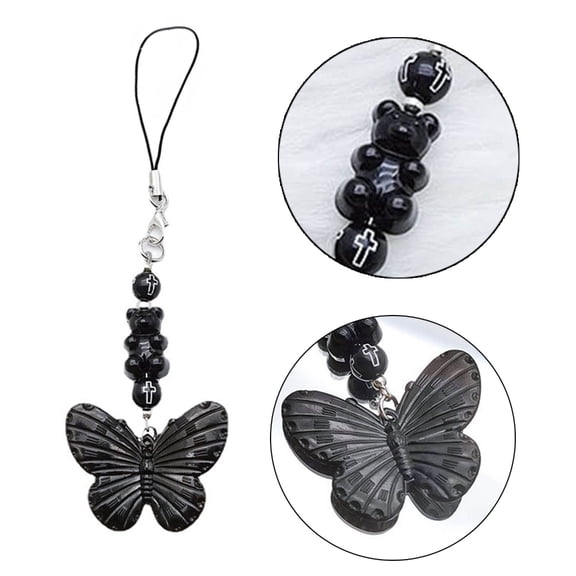 AOOOWER Commemorative Keychains Butterfly Bear Phone Charm Phone Jewelry Gift for Women