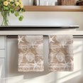 thumbnail image 7 of Brown Coastal Kitchen Towels Set of 3, Nautical Coral Starfish Shell Turtle Summer Absorbent Dish Towels for Kitchen, Microfiber Hand Towel, Quick Drying Tea Towel for Cleaning Decorative Dishcloths, 7 of 7