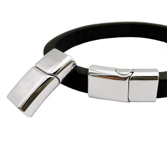 shapesbyX Pack 10 Silver Magnetic Clasps and Closure for Bracelet Making Leather Cord End 11mmx5.5mm Inner Hole