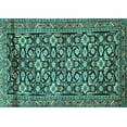 thumbnail image 1 of Ahgly Company Machine Washable Indoor Rectangle Persian Turquoise Blue Traditional Area Rugs, 7' x 9', 1 of 4