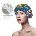 thumbnail image 4 of Kdxio Vehicles Cartoon with Funny Drivers Print Shower Cap for Women,Elastic and Reusable,Double Waterproof Layers Bathing Hat, 4 of 9