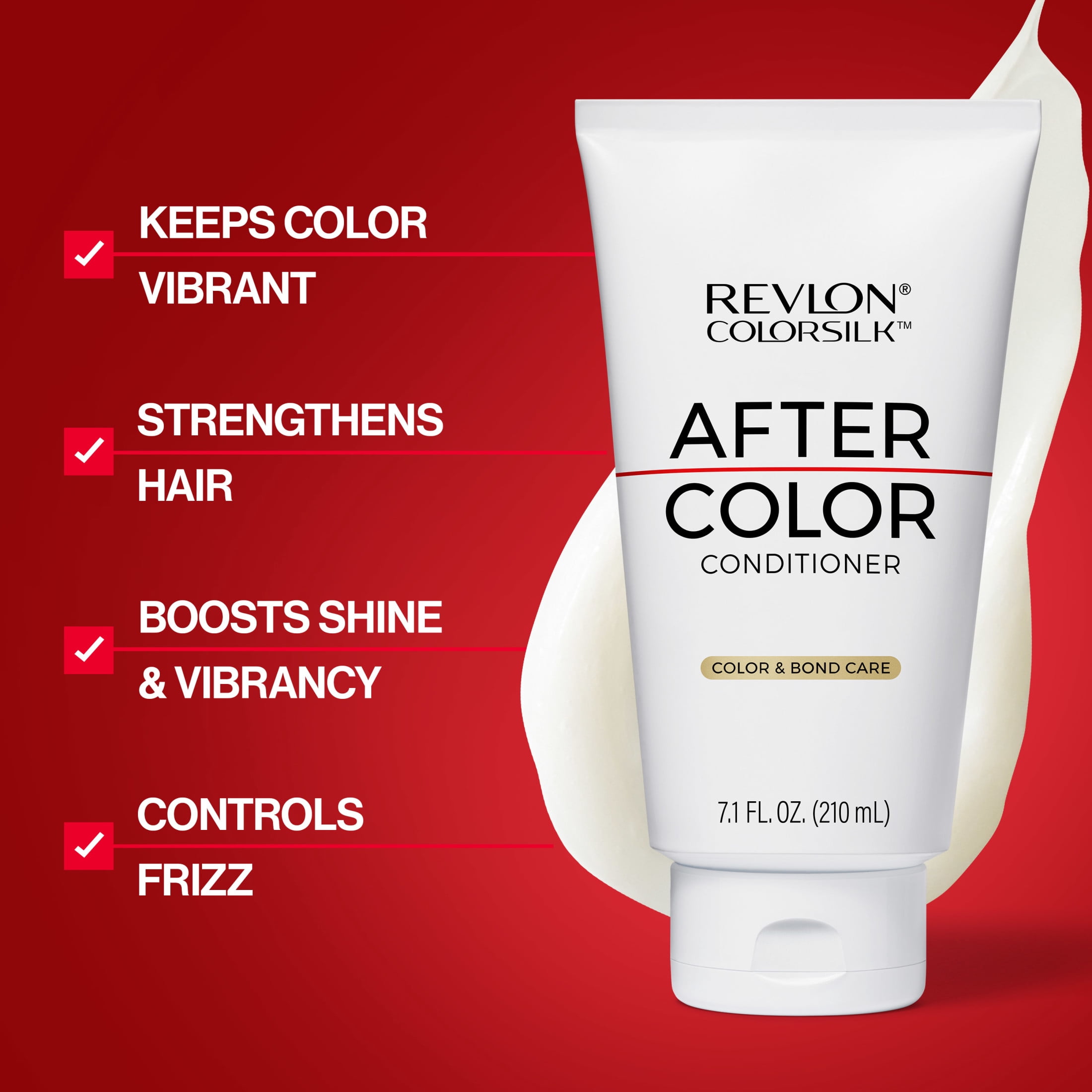 Revlon ColorSilk After Color Conditioner for Color Treated Hair, Bond Repair, Vegan Keratin, 7.10 fl oz
