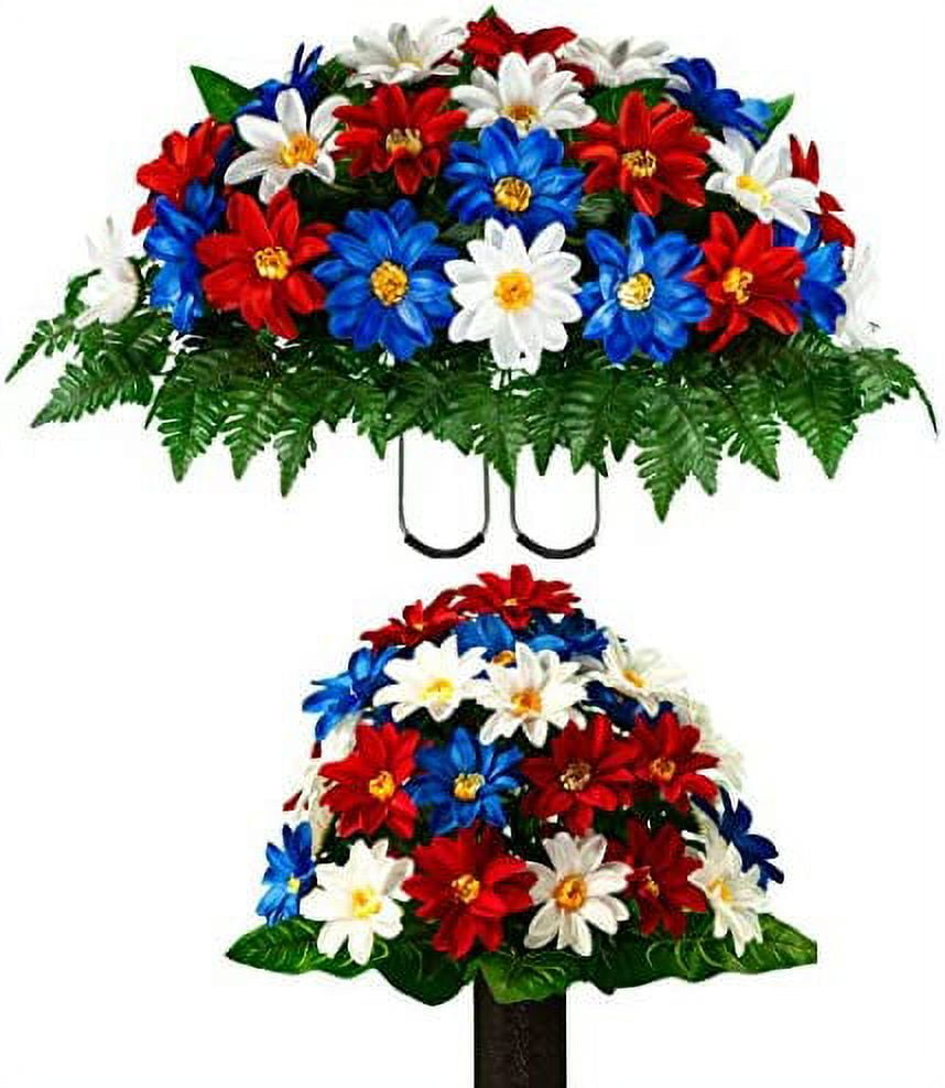 Artificial Cemetery Flowers Realistic Outdoor Grave Decorations