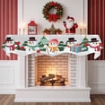 thumbnail image 2 of Grey Snowman Christmas Fireplace Mantle Scarf, Xmas Tree Snowflake Winter Mantel Cover Table Runner for Home Living Room Door Window, Indoor Outdoor Holiday Party Decor 17" x 60", 2 of 8