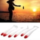 thumbnail image 4 of Lot de 12 leurres de pêche en silicone souple, appâts artificiels à odeur de crevette, tête rouge, corps blanc, 4 of 4