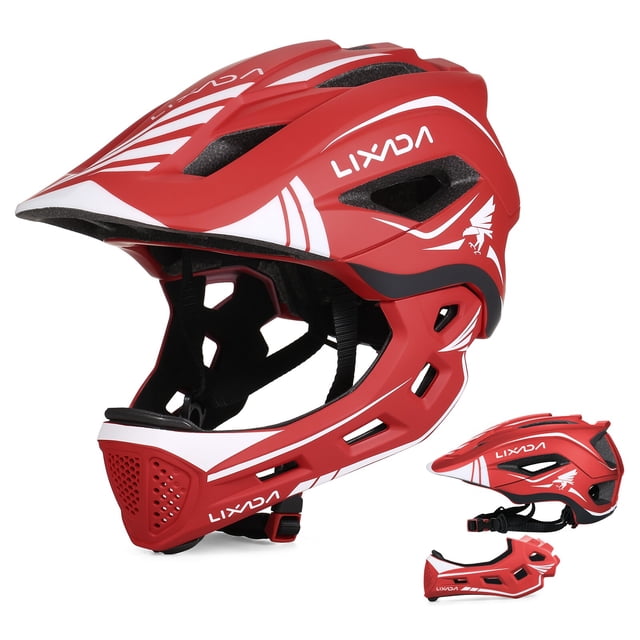Lixada-casco de cara completa desmontable para niños, casco de seguridad deportivo para bicicleta, equipo de protección para ciclismo, monopatín, Scooter Fivean Cascos de ciclismo