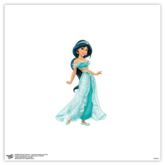Gallery Pops Disney Princess - Jasmine Sparkle and Shine Wall Art, Unframed Version, 12" x 12"