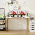 thumbnail image 5 of YRLLENSDAN 19.7×47 Computer Desk for Two Monitors Study Desk Writing Desk Office Desk Study Table for Adult Work Desk for Home Simple Industrial Desk,White, 5 of 7