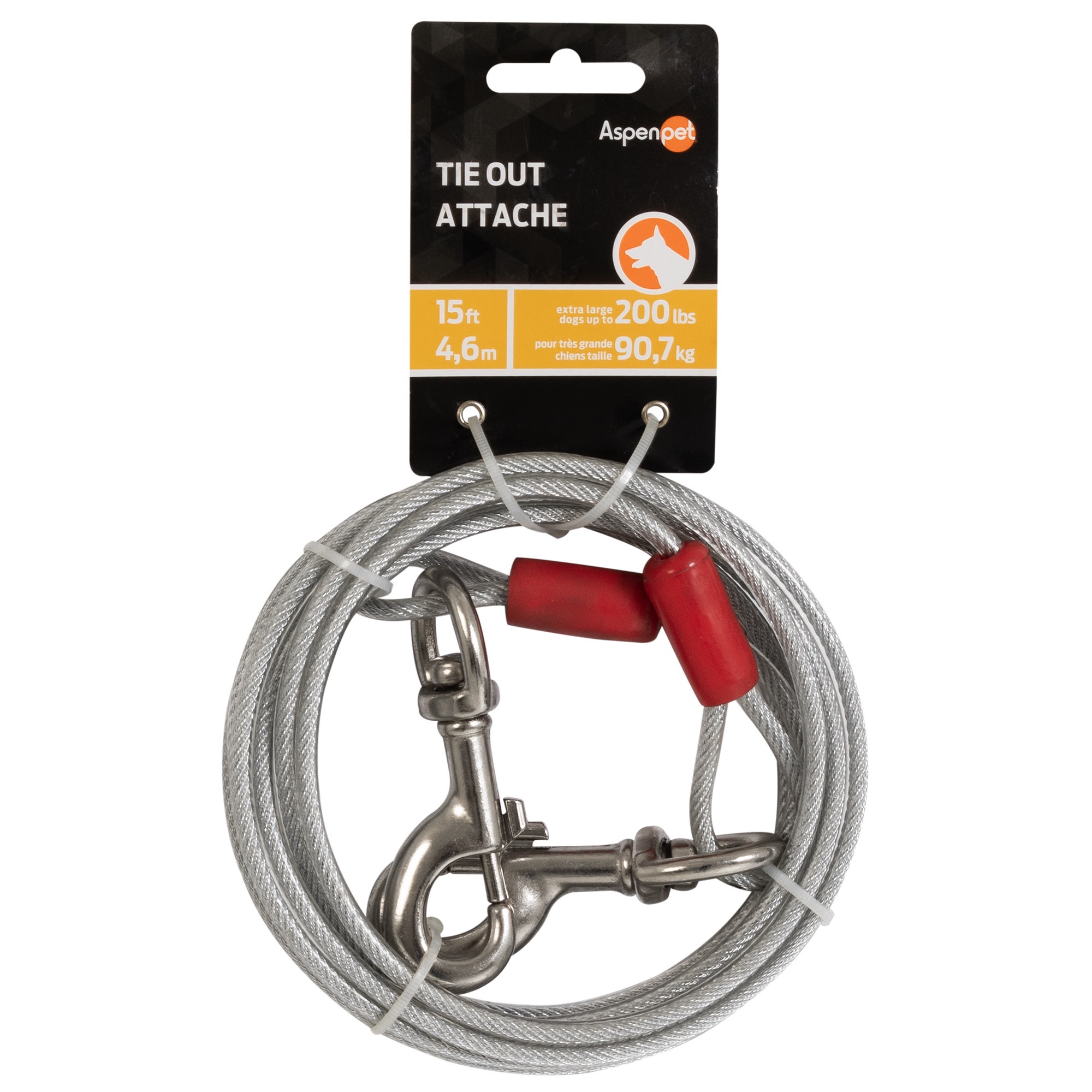 Aspen Pet Super Heavy Duty Dog Tie-Out Cable, 15 Ft, Silver photo 2