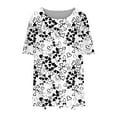 thumbnail image 5 of T-Shirts for Women Plus Size Casual Gradient Floral Printed Crewneck Short Sleeve Loose Comfy Blouse T-Shirts, 5 of 5