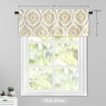thumbnail image 3 of DriftAway Rory Valance for Kitchen Damask Medallion Print Rod Pocket Short Topper Curtain 18 inch Window Treatment for Home Decor Bedroom 52Wx18L Tan White Valance for Windows 1 Pack, 3 of 8