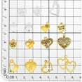 thumbnail image 2 of 150 piezas de dijes de corazón de 15 estilos, colgantes de corazón de aleación, estilo tibetano, dijes de agradecimiento, 2 of 9