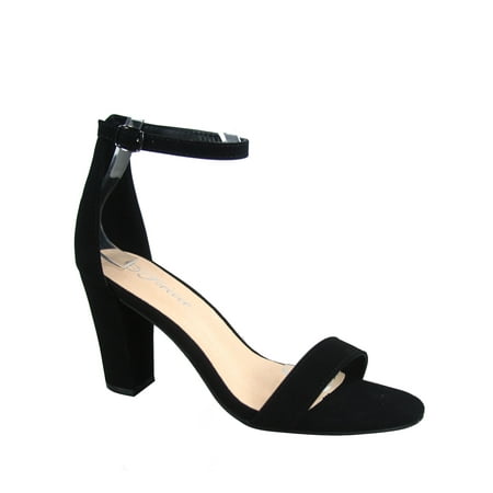 

Rise-7 Women s Open Toe Ankle Strap Buckle Chunky High Heels Sandals Shoes ( Black Nub 5.5 )