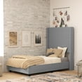 thumbnail image 2 of Flash Furniture Quinn Stitched Upholstered Platform Bed, Gray, Twin, 2 of 12