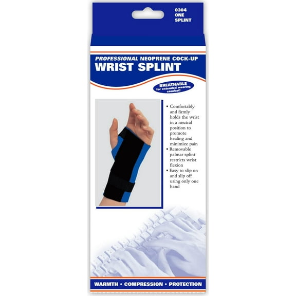 Champion/OTC Wrist Splint, Cock-up Style, Neoprene, (Left Hand) X-Small